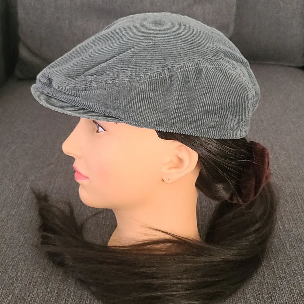 OLD NAVY Gray Corduroy Cabbie Hat Baby Boy 12 24 months Driving Gatsby 2010